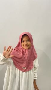 Kiswah - Hijab Anak Motif Jersey HIjab Instan Motif Jersey Premium