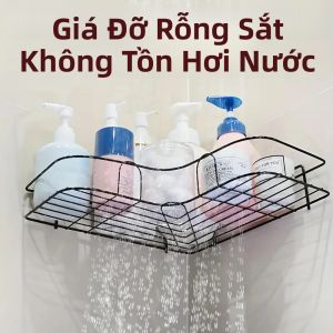 Giá Để Đồ Góc Nhà Tắm Treo Tường Giá Kim Loại Không Cần Khoan Giá Đựng Mỹ Phẩm Dầu Gội Gia Vị