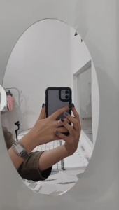 Stiker Cermin Kaca Dinding Oval Anti Pecah Acrylic Kaca Cermin Tempelan Wall Sticker Dekorasi Cermin Dinding Tempel Murah PST