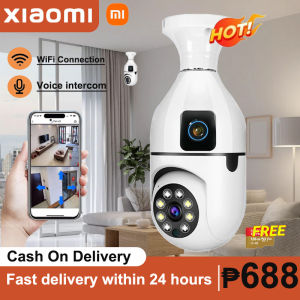 Xiaomi Dual lens cctv camera connect cellphone cctv with audio and speaker Indoor ip security cameras wifi cctv light bulb cctv bulb camera 360 rotation wireless led bulb smart cctv camera Full HD night vision human detection
