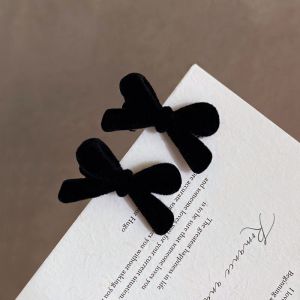 Flocking Black Bows Hairpin Headdress Female Fancy Cropped Hair Clip Hair Little Clip Female Hair Accessories Side Clip Side