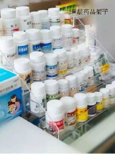 Large Capacity Medicine Storage Rack Desktop Multi-layer Drug Store Bottle Display Stand Counter Medicine Box Showcase