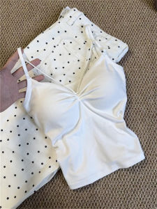 เสื้อกั๊กแขนกุดสีขาวเซ็กซี่สำหรับผู้หญิงในช่วงฤดูร้อน เสื้อชั้นในเข้ารูปกระชับสัดส่วน เสื้อชั้นในดีไซน์พิเศษที่สวมใส่ได้หลากหลาย