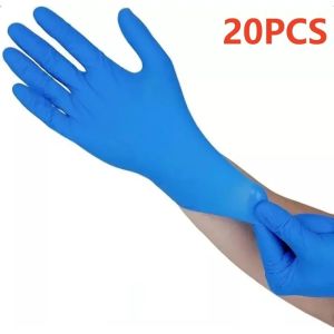 20/100PCS Blue Disposable Nitrile Gloves 4mil Kitchen Gloves Non Sterile Cooking Household Cleaning Tattoo Gloves Latex Free