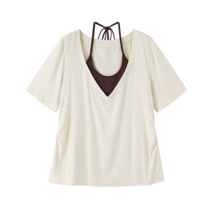 Halter V-neck Slim-fit T-Shirt