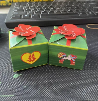 Combo 100 hộp quà đựng bánh phu thê tim 4*5cm làm mâm quả