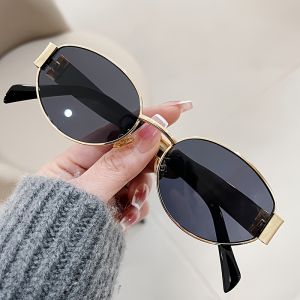 Kính Râm Nữ Thương Hiệu Cao Cấp UV400 Gọng Kim Loại Thời Trang Kính Mắt Ngoài Trời Kiểu Dáng Gợi Cảm Thích Hợp Cho Trang Phục Thường Ngày