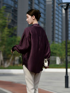 Womens Summer 2025 Vintage Acetate Sun Protection Shirt Anti-Wrinkle Breathable Drifting Texture Air Conditioning UV Protection Outerwear