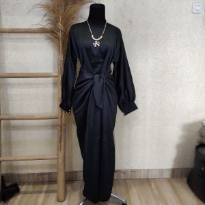 Dress satin silk premium/dress kondangan Korean style terbaru