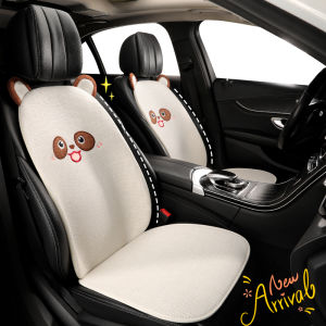 Universal Four Seasons Cartoon Car Seat Cushion Womens Semi-Coverage Vehicle Seat Cover Polyester Fiber Comfortable Car Mat