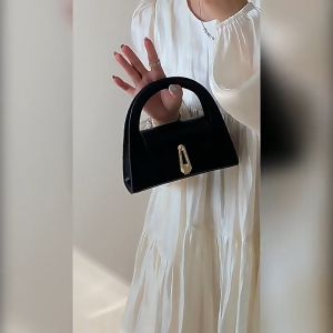 JIVIVIL JIVIVIL⚡Miễn Phí Vận Chuyển⚡Túi xách  chất liệu da PU hình bán nguyệt màu trơn thời trang cao cấp