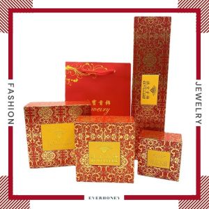 Elegant Flower Printing Jewelry Box with Foam Lining Safety Ring Bracelet Necklace Packaing Delicate Gift to Your Family and Friends