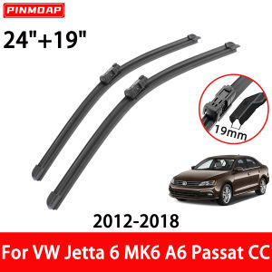 Car Windshield Wiper Suitable For VW Jetta 6 MK6 A6 Passat CC 2012-2018 Front Wiper Blade Brush Accessories 24"+19" Wiper Kit