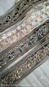 (Per Meter) PT158 Renda Pita Cantik Gold Muda Lebar 75Cm - 8Cm