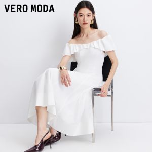 Vero Moda | Đầm Dài Tay Trễ Vai Voan Phẳng