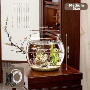 MEIZHUFU | Shatterproof Transparent Mini Desktop Eco Aquarium