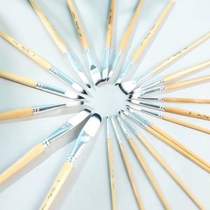 24Pcs Kuas Lukis Set / Artist Paint Brushes Set Untuk Artist Acrylic Painting Watercolor Oil