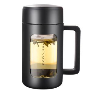 GIANXI | Tea Infuser Double-Walled Glass Cup with Handle