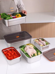 (2.8L - 11L) 316L Stainless Steel Food Storage Box | Airtight Large Capacity Container Kotak Penyimpanan Makanan 不锈钢保鲜盒