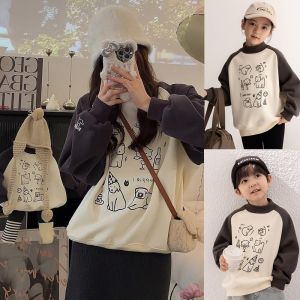 Family Matching Clothes Baby Kids Parental Artistic Fashionable High-End Sweatshirt for a Family of Four Autumn Season