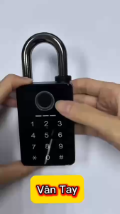 Ổ Khóa Vân Tay đèn Led cảm ứng 5 cách mở khóa Cài App điện thoại - T0590