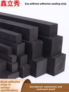 Black EVA Foam Sponge Strip Non-adhesive Dust-proof Water-resistant Sofa Bed Gap Filler Door Window Seam Sound-proof Muffler