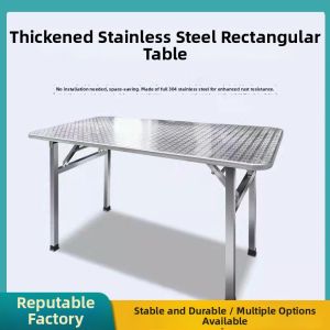 MAIYUQI | Foldable Portable Stainless Steel Rectangular Table