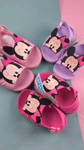 รองเท้าแตะเด็ก Kenta ลายการ์ตูน สำหรับเด็กวัย 6-12 เดือน วัสดุ Microfiber สีชมพู/ม่วง