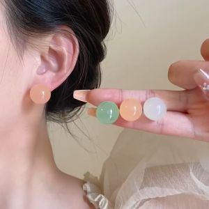 good 999 Fashion Acrylic candy colored round bead design Earrings ES63672-63675