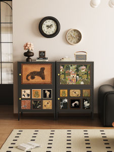 Retro Style Wall-Mounted Iron Storage Cabinet Bedroom Living Room Hallway Organizer Carbon Steel Construction Multi-Compartment