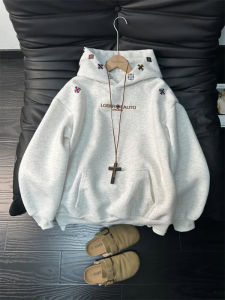 Black Tie-dye Embroidered Hooded Winter Jacket