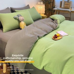 Plain Double-sided Flannel Bedding Set for Student Dorm