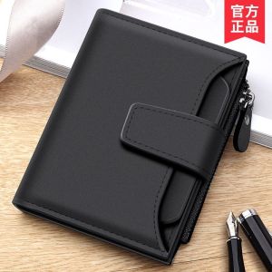 Ví Da Nam Dung Tích Lớn Khóa Kéo Đựng Thẻ Cào Cọ Chống Từ Khóa Kéo Đựng Giấy Tờ Nhỏ Gọn Cho Sinh Viên