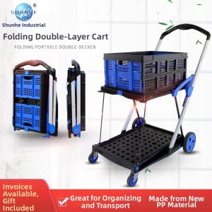DANBIYIN | Folding Double-decker Pet and Shopping Trolley