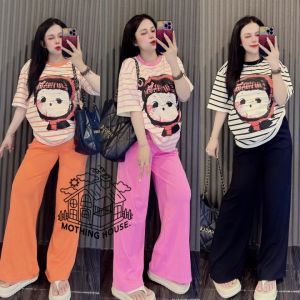 2025 Fashion cartoon character short-sleeved sportswear and casual two-piece set