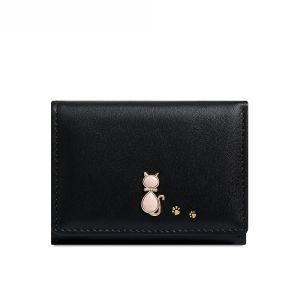 Ultra-Thin Compact Japanese Style Womens Wallet Large Capacity Coin Purse Card Holder Cute Leather Student Money Clip