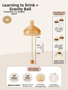 HUANGSI | Newborn Suitable Feeding Bottle Cap With Straw And Training Spout