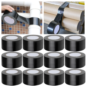 Black Duct Tap Tear by Hand Heavy Duty Carton Sealing Packing Cloth Duct Tape Waterproof Muti-Purpose Craft Repair Pipe Tape