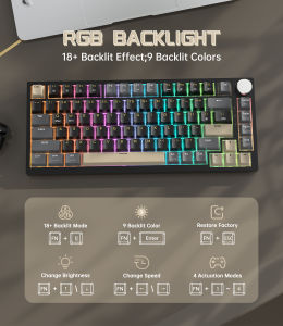 ATTACK SHARK | ATTACK SHARK K85 Rapid Trigger 75% Wired Mechanical Gaming Keyboard Gasket with Hot Swapped Adjustable Actuation Magnetic Switch