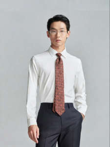 Mens Business Formal Mid-eight Collar Shirt