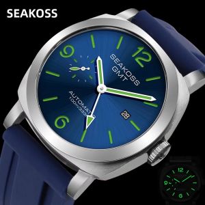 Đồng Hồ Lặn SEAKOSS GMT Dành Cho Nam Cơ Khí Tự Động 316L Thép Không Gỉ Dạ Quang Siêu Thể Thao Đồng Hồ Đeo Tay Có Lịch 10Bar