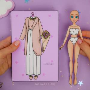Paper Doll Pink Dress Up Outfit Doll Book/Mainan kertas patung/Mainan kanak_kanak /Kertas patung/Education/Busy Book /Buku Senyap/纸娃娃粉色换装安静书