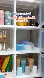 AKAKO - LINK INSTAN LEMARI RAK PIRING PLASTIK 2 PINTU SUSUN 2 3 DAN 4/ Kode : RPS-2P