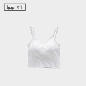 Womens One-Piece Strap Vest Top Bralette Underwear Large U-Shaped Base Layer Camisole Tank Top Innerwear Outerwear