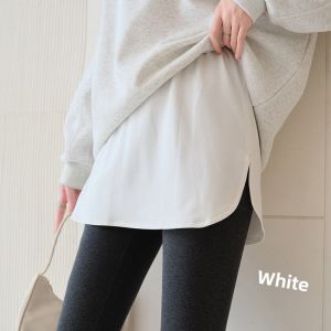 miiow | Womens Sharkskin Sweatshirt Bottoming Shirt Autumn Winter Butt Covering Fake Two-Piece Sporty Style Short Skirt Design