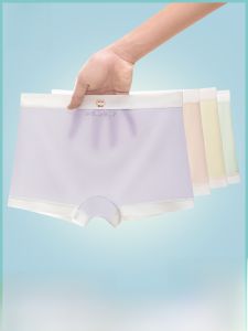 MiiOW | Ice Silk Underwear Thin Flat Briefs For Girls Child Development No Butt Pinching High Waist Nylon Fabric Four Corner Shorts