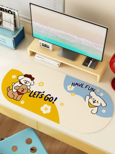 Dopamine Computer Mousepad Cute Cartoon Line Dog Learning Desk Cloth Table Surface Protection Pad Office Desk Fiber Material