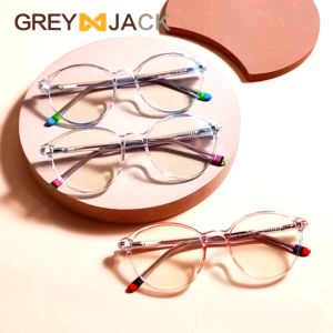 Grey Jack Kacamata Antiradiasi Blueray Bulat Oval Bahan TR90 Pria Wanita Bisa Minus Anti Radiasi Photocromic Bluecromic 23028