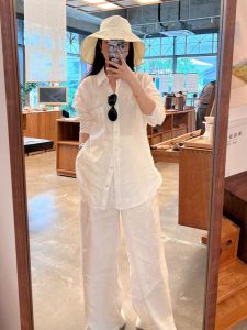 Elegant And Youthful Cotton Linen Two-piece Set