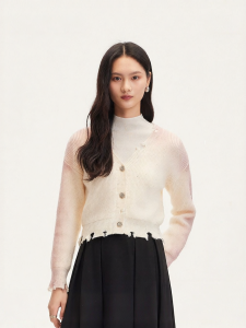 Vero Moda | Áo Cardigan Ngắn Tím Degradé Cổ V Xước
